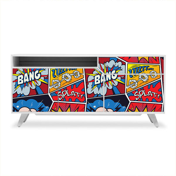 Adesivo De Revestimento Móveis - Quadrinhos - Gibi - Colorido