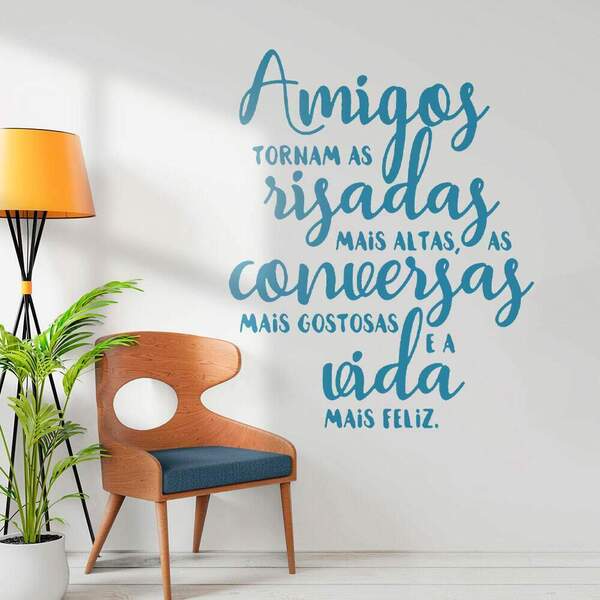 Adesivo Decorativo Amigos Tornam A Vida Mais Feliz-g 75x60cm