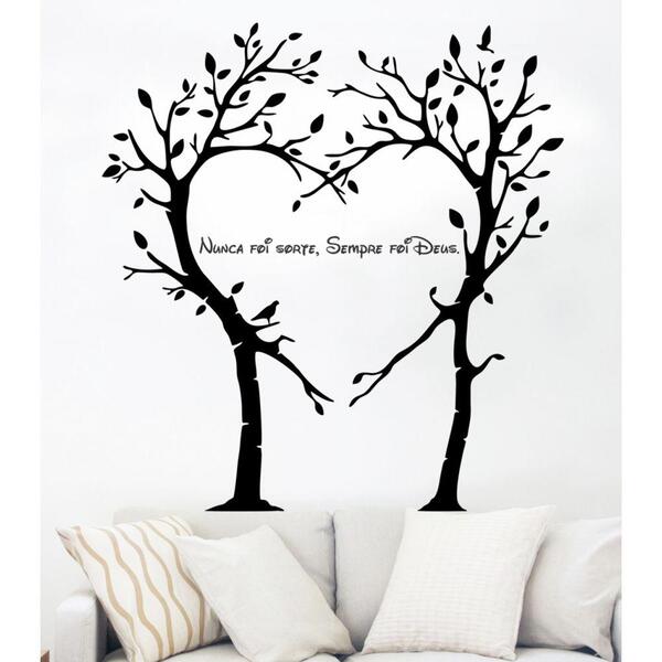 Adesivo Decorativo Árvore Nunca Foi Sorte Sempre Foi Deus
