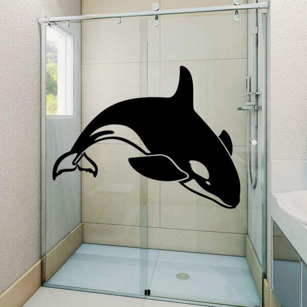 Adesivo Decorativo Box De Banheiro Orca-p 38x30cm