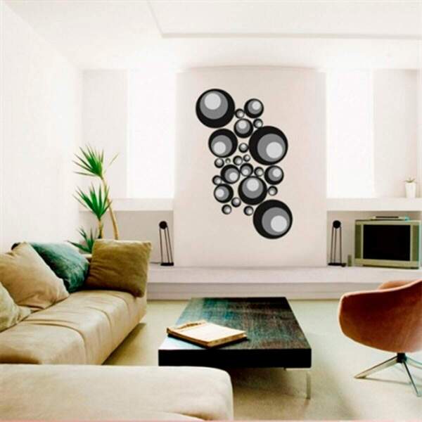Adesivo Decorativo Círculos Pretos-p 33x60cm