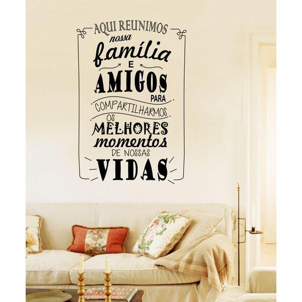 Adesivo Decorativo De Parede Aqui Reunimos Nossa Familia