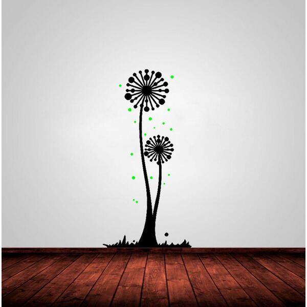 Adesivo Decorativo De Parede Floral Em 2 Cores Grande