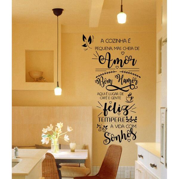 Adesivo Decorativo De Parede Frase A Cozinha Amor Linda