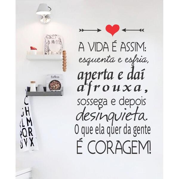 Adesivo Decorativo De Parede Frase A Vida É Assim Decoração