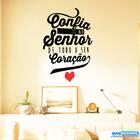 Adesivo Decorativo De Parede Frase Confia No Senhor Para