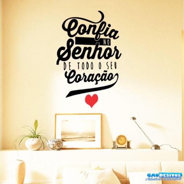 Adesivo Decorativo De Parede Frase Confia No Senhor Para