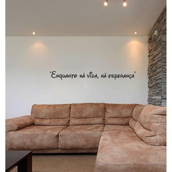 Adesivo Decorativo De Parede Frase Enquanto Há Vida...