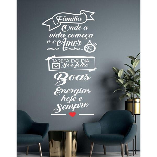 Adesivo Decorativo De Parede Frase Família Tarefa Do Dia