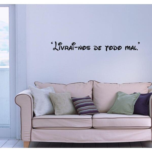 Adesivo Decorativo De Parede Frase Livrai Nos De Todo Mal
