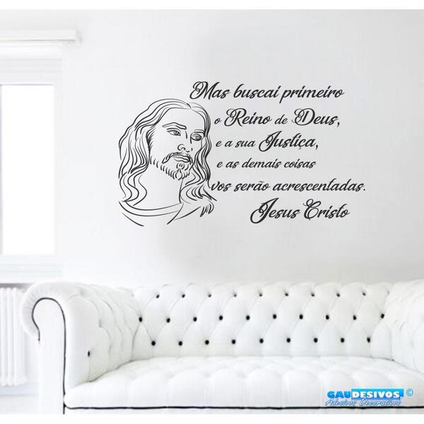 Adesivo Decorativo De Parede Frase Religião Reino De Deus
