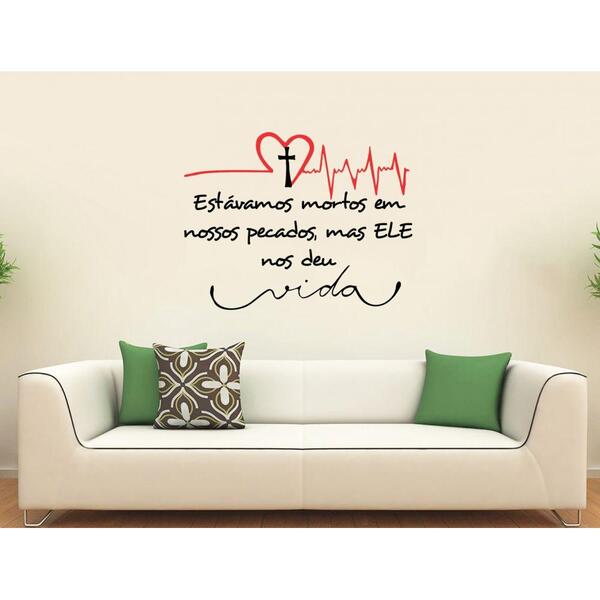 Adesivo Decorativo De Parede Frases Coração Ele Nos Deu A