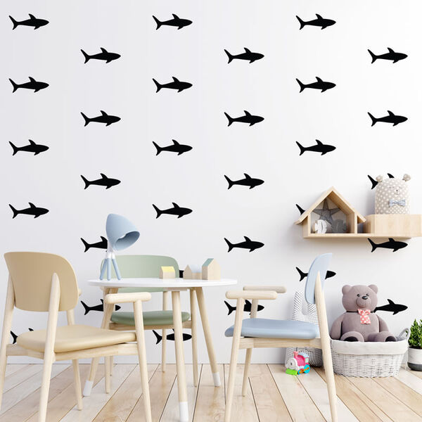 Adesivo Decorativo De Parede - Kit Com 55 Tubarão - 026kaa13 | Leroy Merlin