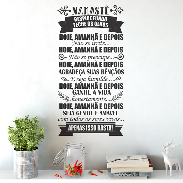 Adesivo Decorativo De Parede Namastê Apenas Isso Basta