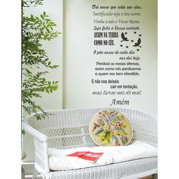 Adesivo Decorativo De Parede Oração Pai Nosso E Passaros