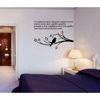Adesivo Decorativo De Parede Pássaro No Galho E Frase