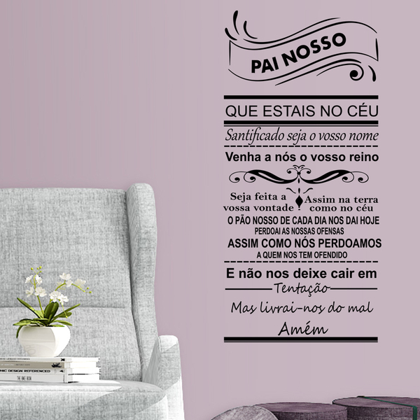 Adesivo Decorativo De Parede Quarto Sala Oração Pai Nosso