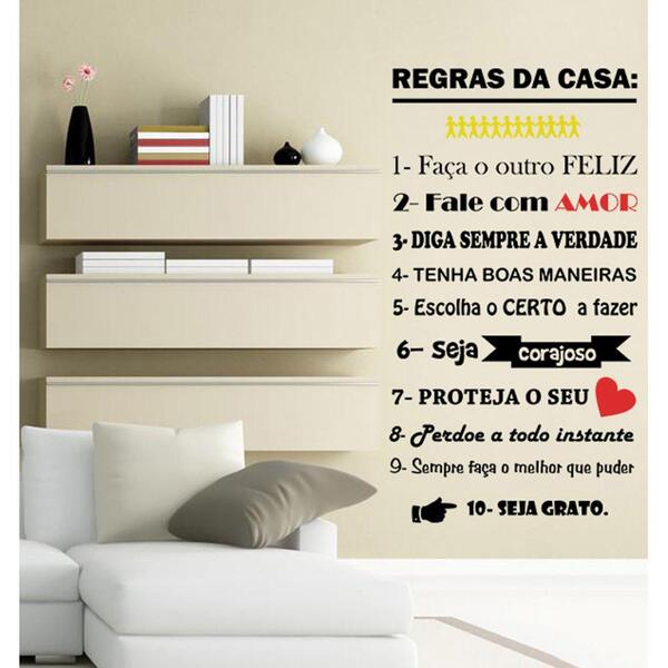 Adesivo Decorativo De Parede Regra Da Casa Lindo Para