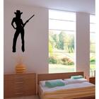 Adesivo Decorativo De Parede Silhueta Mulher Cowgirl
