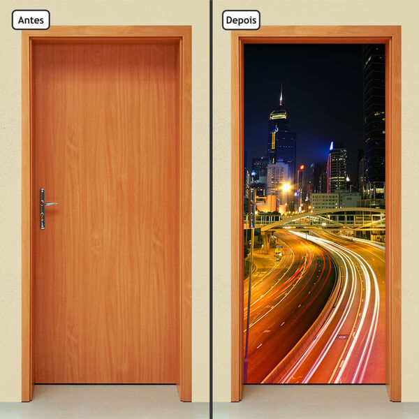 Adesivo Decorativo De Porta -  Avenida - Rua - 131cnpt