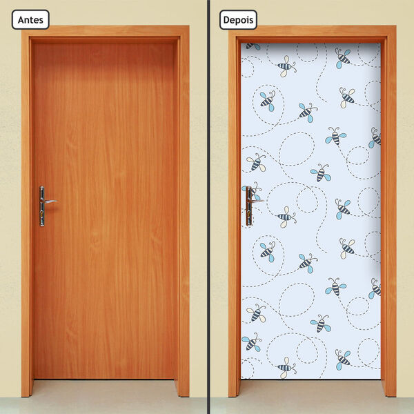 Adesivo Decorativo De Porta - Abelhas - Infantil - 1486cnpt