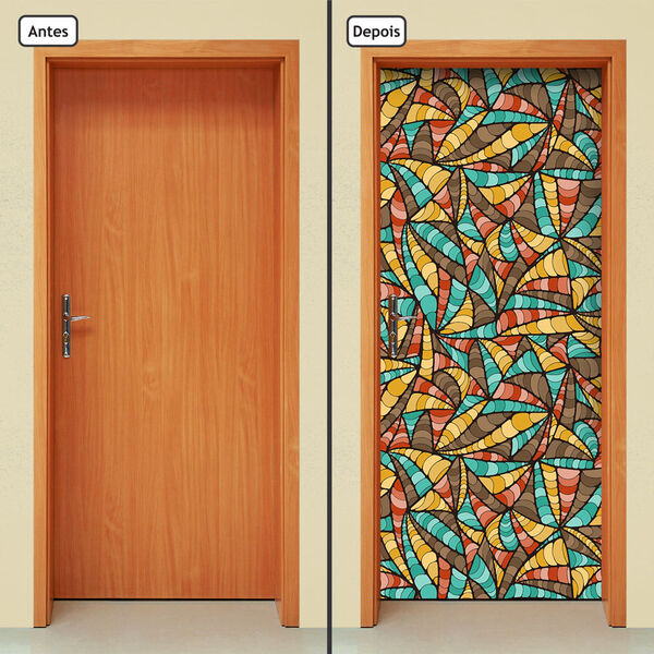 Adesivo Decorativo De Porta - Abstrato - 1697cnpt