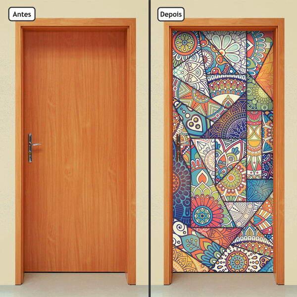Adesivo Decorativo De Porta - Abstrato - 1833cnpt