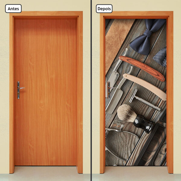 Adesivo Decorativo De Porta - Barbearia - 1022cnpt