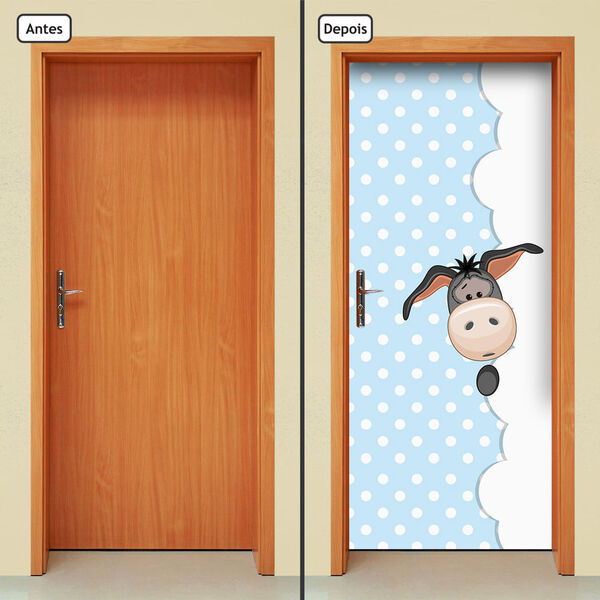 Adesivo Decorativo De Porta - Burrinho - Infantil - 2057cnpt