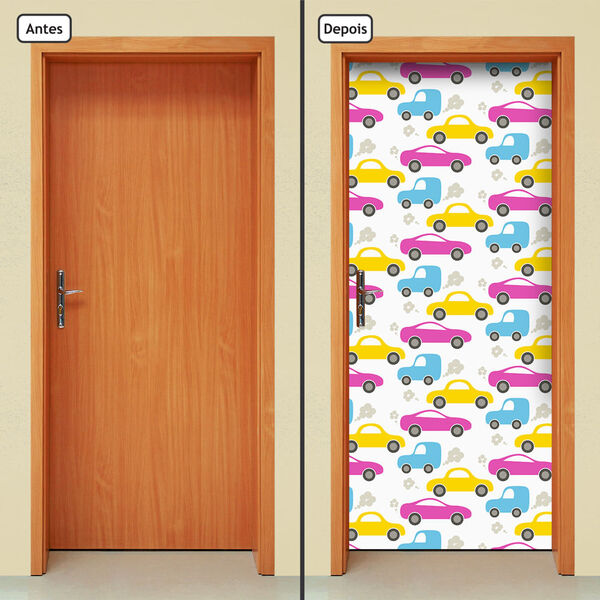 Adesivo Decorativo De Porta - Carros - Infantil - 2015cnpt
