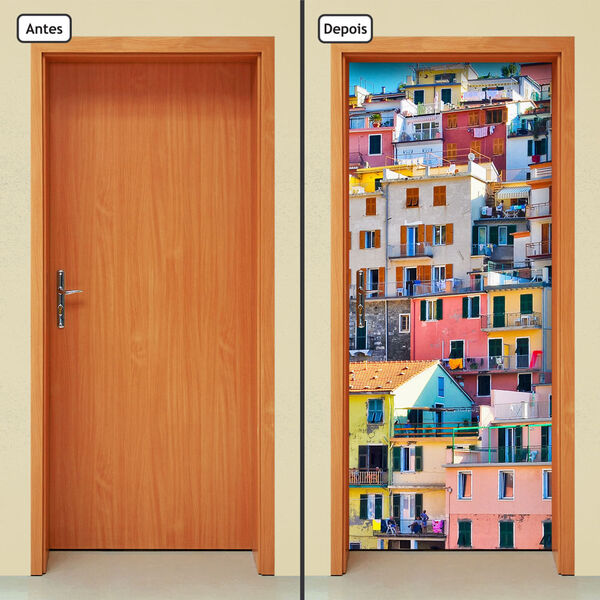 Adesivo Decorativo De Porta - Casas - 026cnpt