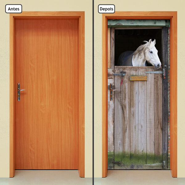 Adesivo Decorativo De Porta - Cavalo - Estábulo - 266cnpt