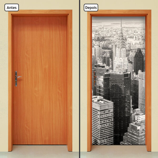 Adesivo Decorativo De Porta - Cidade - Nova Iorque - 765cnpt