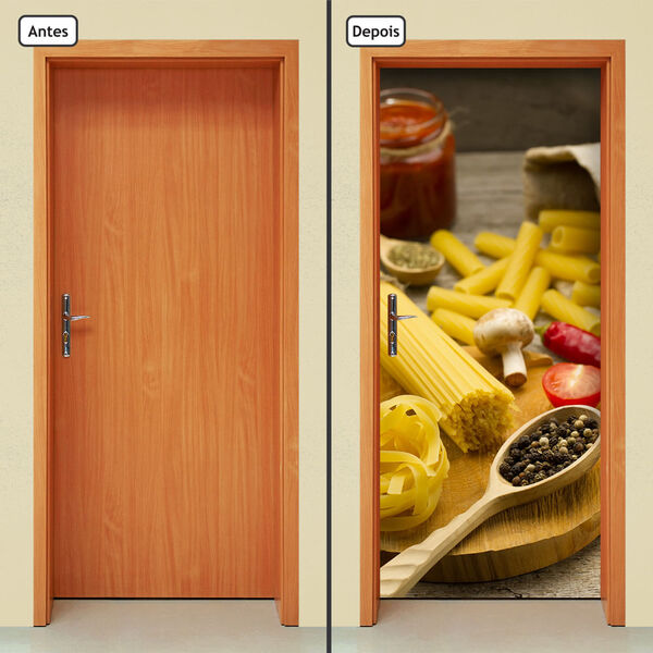 Adesivo Decorativo De Porta - Comida - Macarrão - 358cnpt