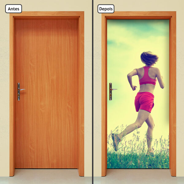 Adesivo Decorativo De Porta - Corrida - Fitness - 866cnpt