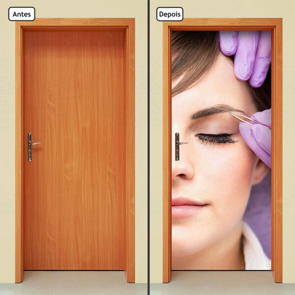 Adesivo Decorativo De Porta - Design De Sobrancelhas - 1903cn