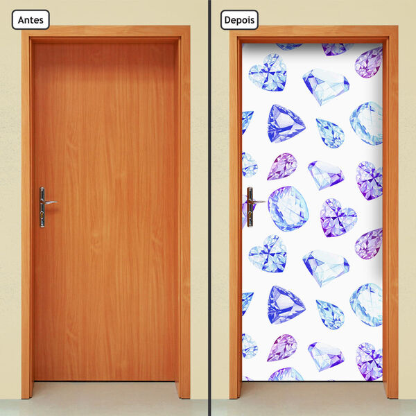Adesivo Decorativo De Porta - Diamantes - 1341cnpt
