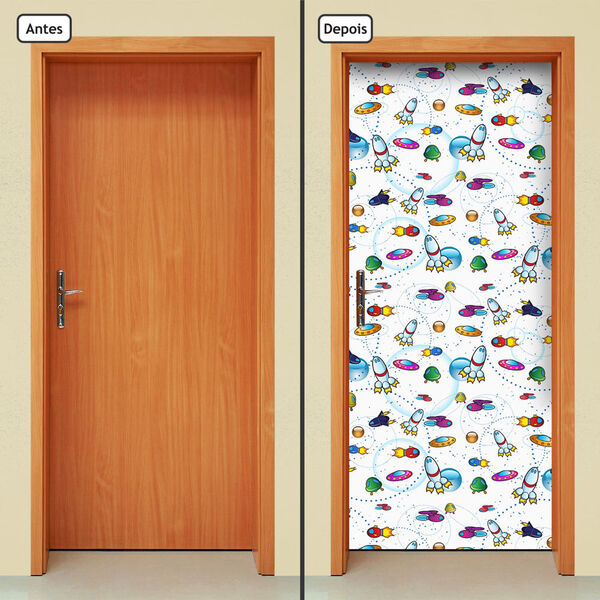 Adesivo Decorativo De Porta - Espaço - Infantil - 1372cnpt