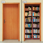 Adesivo Decorativo De Porta - Estante De Livros - 546cnpt
