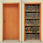 Adesivo Decorativo De Porta - Estante Livros - 1547cnpt