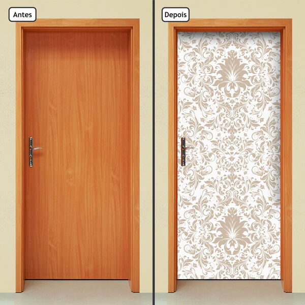 Adesivo Decorativo De Porta - Floral - 1392cnpt