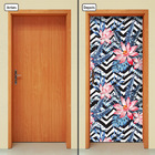 Adesivo Decorativo De Porta - Flores - 1389cnpt