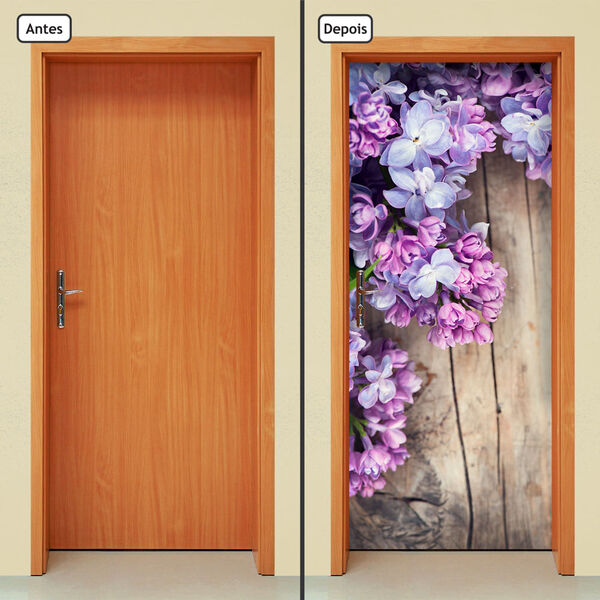 Adesivo Decorativo De Porta - Flores - 1978cnpt