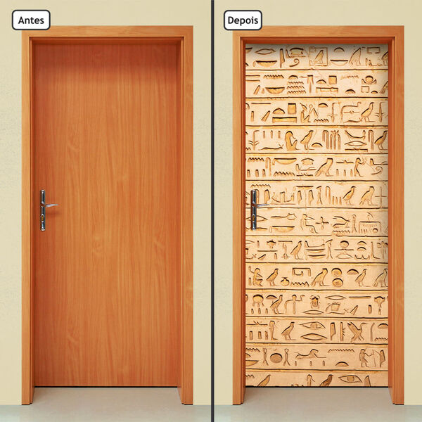 Adesivo Decorativo De Porta - Hieróglifo - 1156cnpt