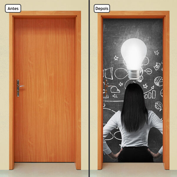 Adesivo Decorativo De Porta - Ideias - 1029cnpt