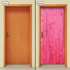Adesivo Decorativo De Porta - Madeira Rosa - 740cnpt