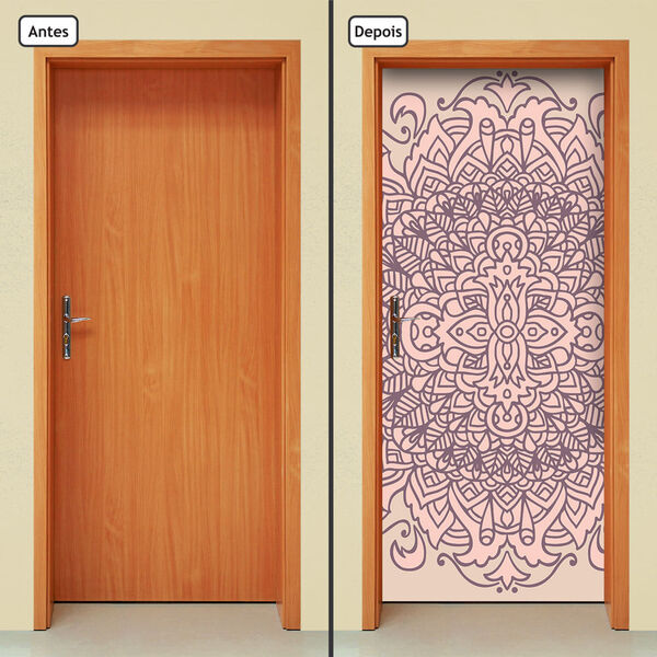 Adesivo Decorativo De Porta - Mandala - 1992cnpt