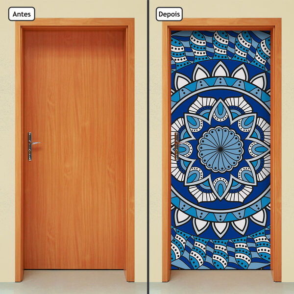 Adesivo Decorativo De Porta - Mandala - 2047cnpt