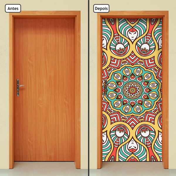 Adesivo Decorativo De Porta - Mandala - 296cnpt