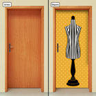 Adesivo Decorativo De Porta - Manequim De Costura - 1519cnpt